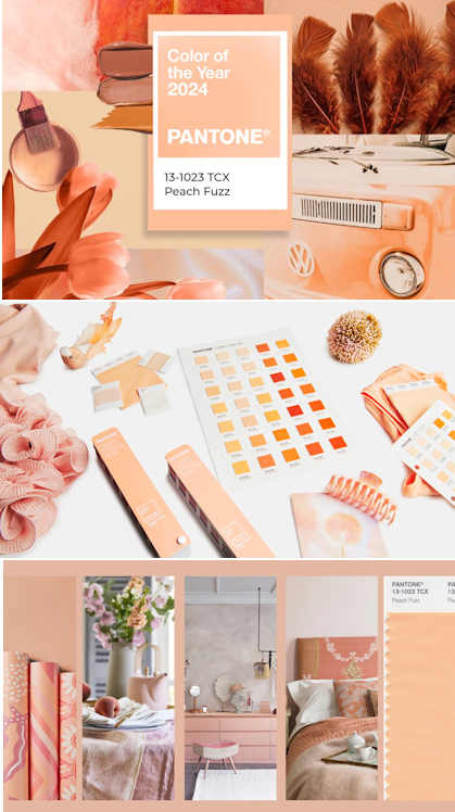 pantone 2024 color of the year Peach Fuzz, Embrace the warmth.